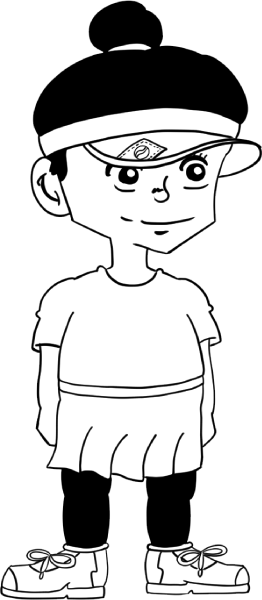 テニスウエアを着た女の子のイラスト