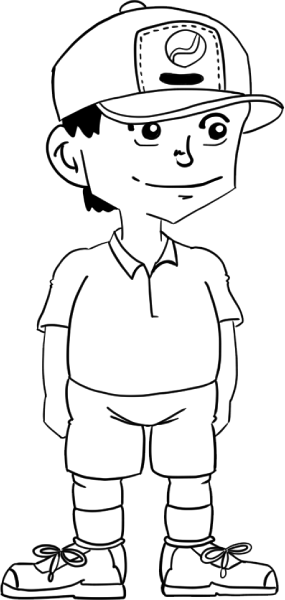 テニスウエアを着た男の子のイラスト