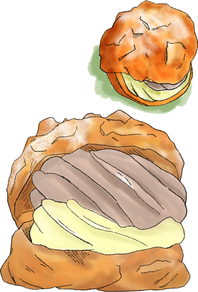 ベルクのシュークリームのイラスト