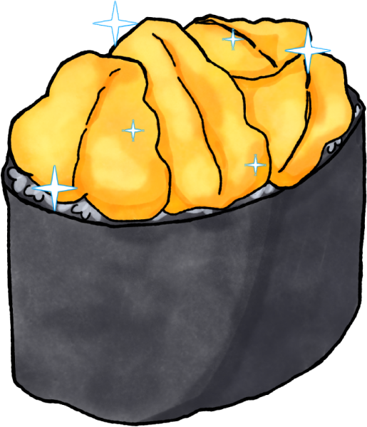 ウニ軍艦のイラスト