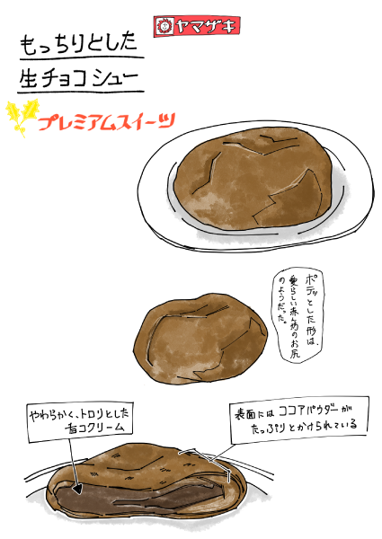 ヤマザキもっちりとした生チョコシューのイラスト