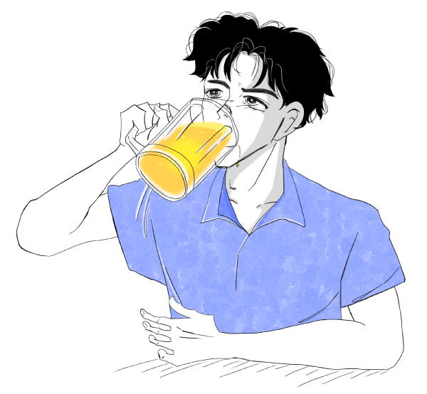 ビールを飲む男の人のイラスト
