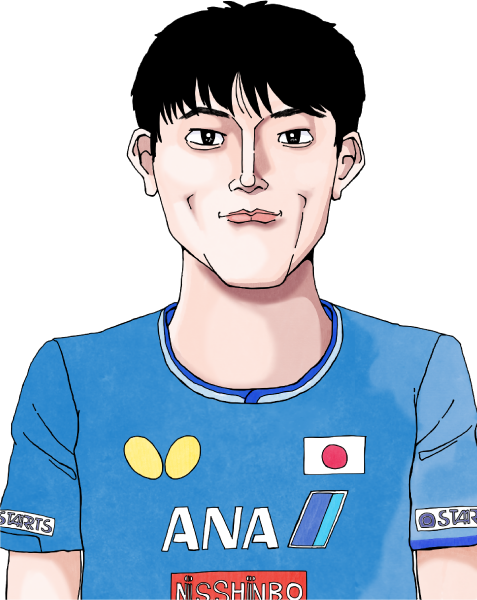 張本智和さんのイラスト