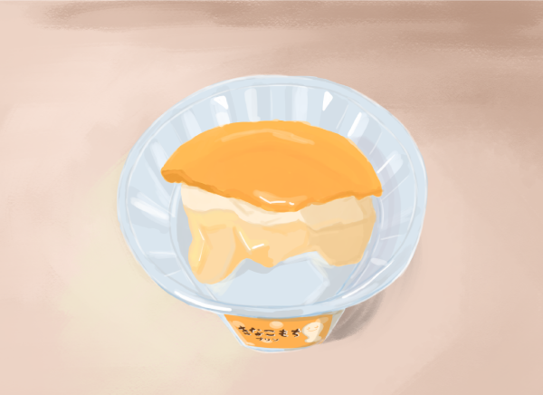 チロルチョコきなこもちプリンのイラスト
