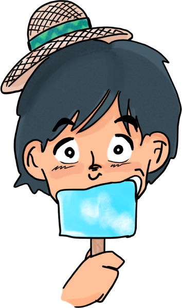アイスを食べる男の子のイラスト