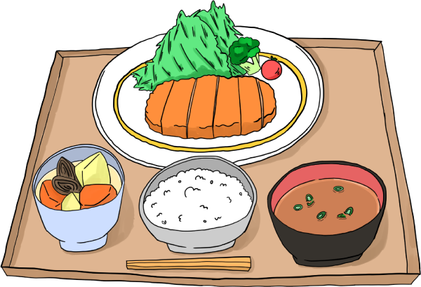 「カツ定食」のイラスト